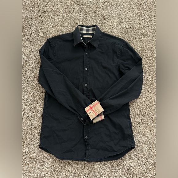 Burberry Sherwood Monogram Motif Slim Fit Stretch Poplin Button-Up Shirt - Picture 1 of 3